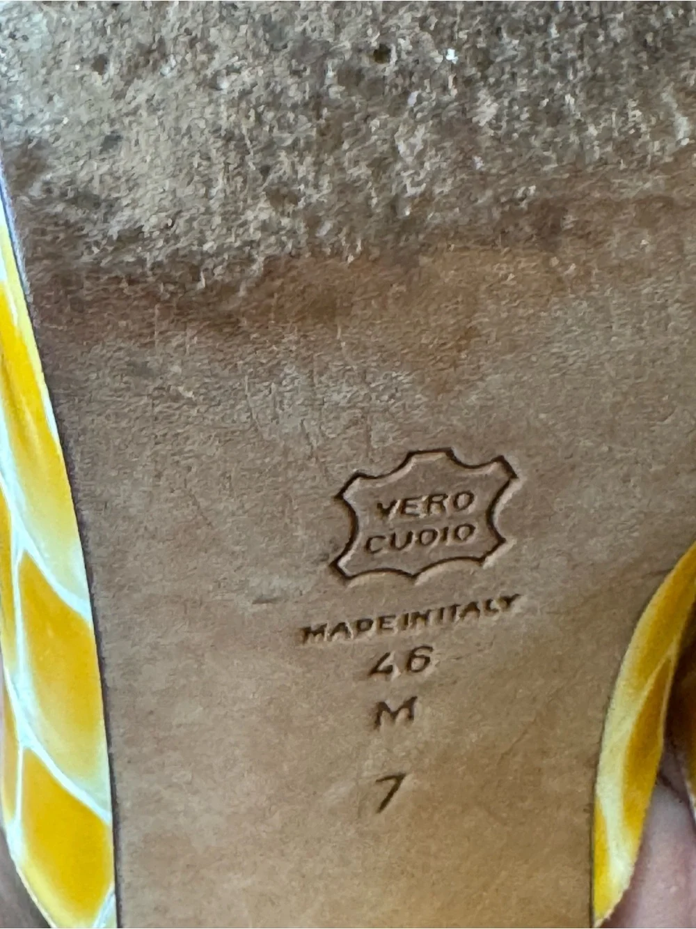 Via Spiga Italy Yellow Croc Embossed Leather Mules Chunky Block Heel Sandals 7 - Picture 2 of 12